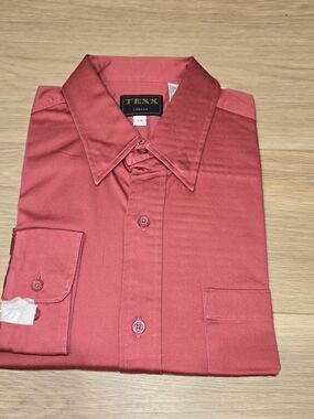 NWT Texx Canada Men's Dusty Rose Red Long Sleeve Button-Down Shirt | Size L